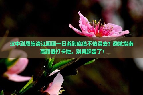 汉中到恩施清江画廊一日