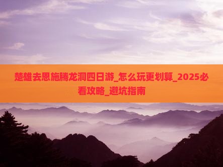 楚雄去恩施腾龙洞四日游