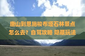 唐山到恩施梭布垭石林景点