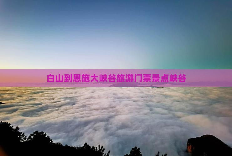 白山到恩施大峡谷门票