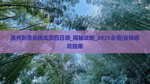 惠州到恩施腾龙洞四日游
