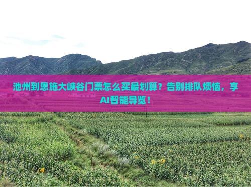 池州到恩施大峡谷门票