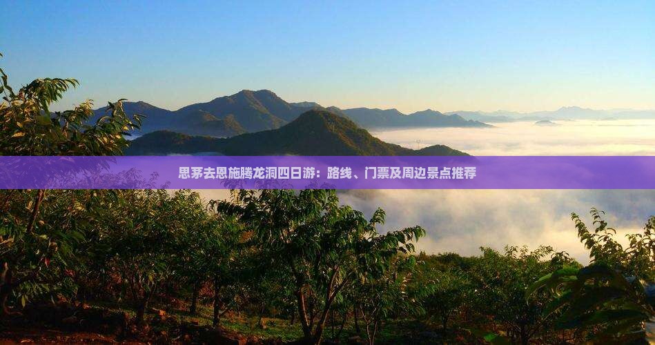 思茅去恩施腾龙洞四日游