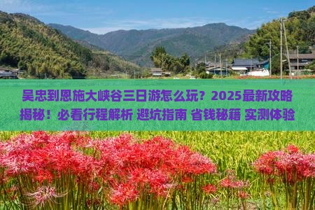 吴忠到恩施大峡谷三日游