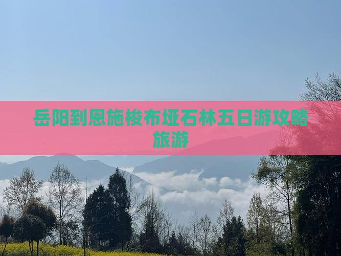 岳阳到恩施梭布垭石林五日游