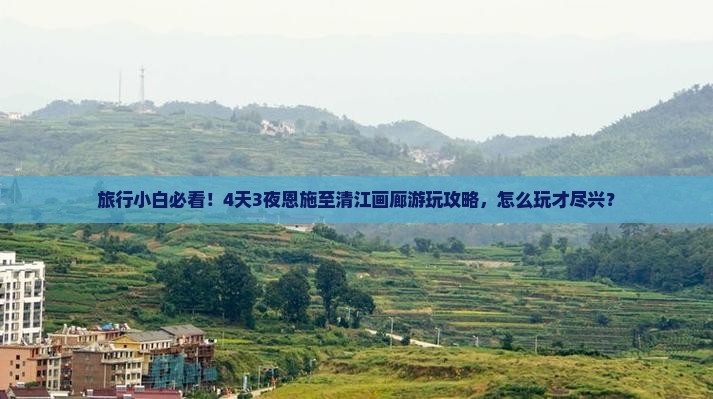 恩施到恩施清江画廊四日游