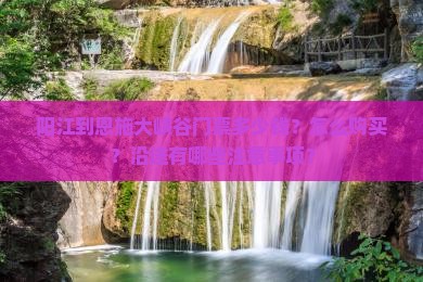 阳江到恩施大峡谷门票