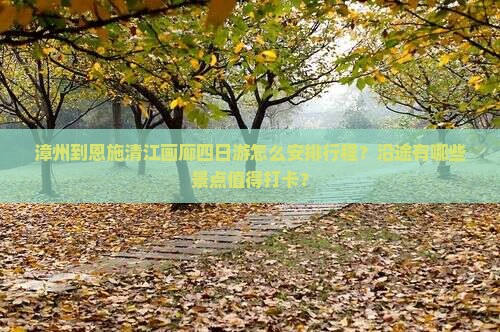 漳州到恩施清江画廊四日游