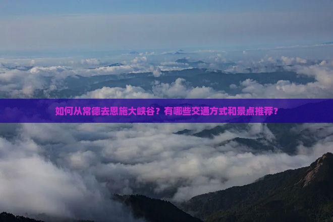 常德去恩施大峡谷攻略