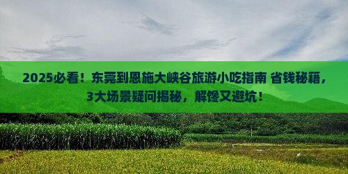 东莞到恩施大峡谷旅游小吃