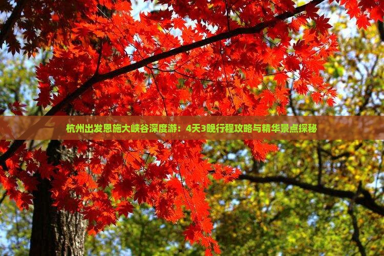 杭州出发恩施大峡谷深度游：4天3晚行程攻略与精华景点探秘
