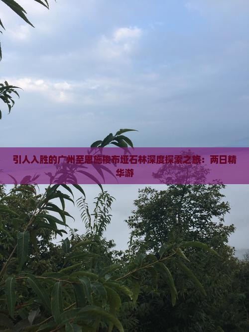 引人入胜的广州至恩施梭布垭石林深度探索之旅：两日精华游