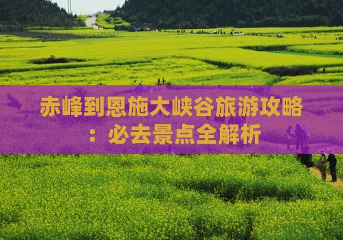 赤峰到恩施大峡谷旅游