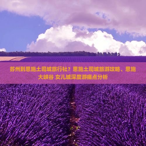 苏州到恩施土司城旅行社