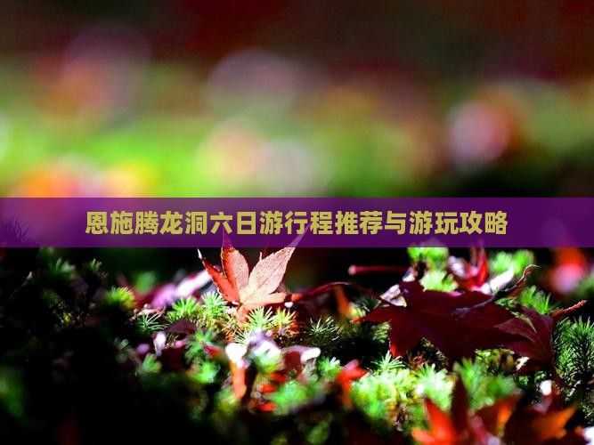 恩施腾龙洞六日游行程推荐与游玩攻略