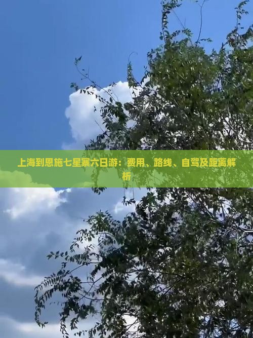 上海到恩施七星寨六日游：费用、路线、自驾及距离解析