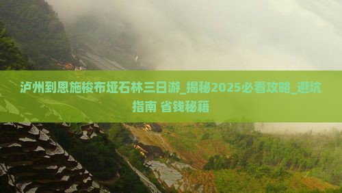 泸州到恩施梭布垭石林三日游