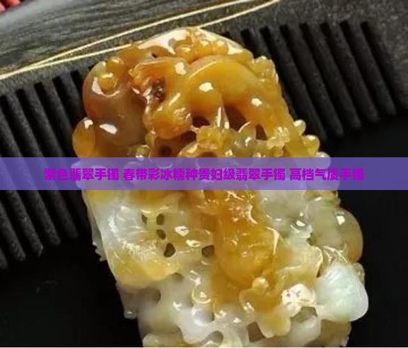 紫色翡翠手镯 春带彩冰糯种贵妇级翡翠手镯 高档气质手镯