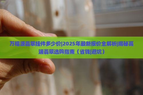 万福源翡翠挂件多少价