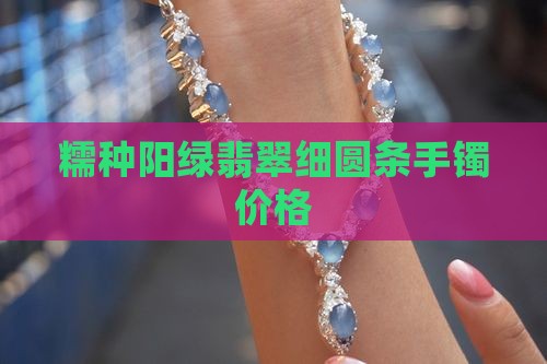 糯种阳绿翡翠细圆条手镯