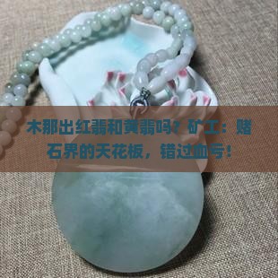 木那出红翡和黄翡吗？矿工：赌石界的天花板，错过血亏！