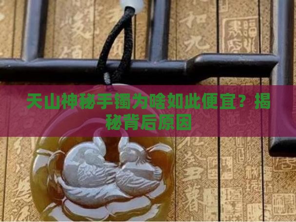 天山神秘手镯为啥如此便宜？揭秘背后原因