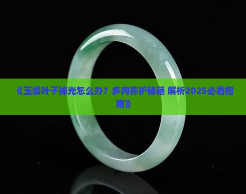 玉缀叶子掉光怎么办 玉缀叶子掉光怎么办