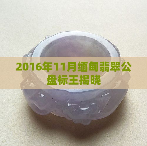 2016年11月缅甸翡翠公盘