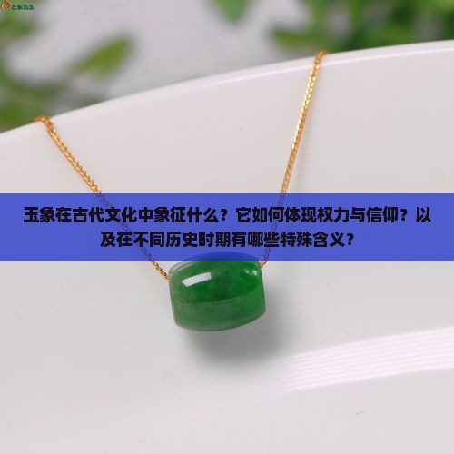 玉象在古代文化中象征什么？它如何体现权力与信仰？以及在不同历史时期有哪些特殊含义？