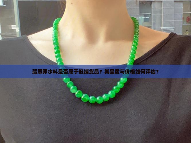 翡翠卯水料是否属于低端货品？其品质与价格如何评估？