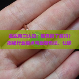 翡翠场口认知
