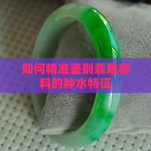 如何精准鉴别翡翠春料的种水特征