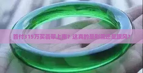 首付315万买翡翠上南