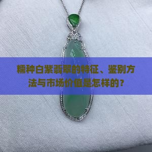 糯种白紫翡翠的特征、鉴别方法与市场价值是怎样的？