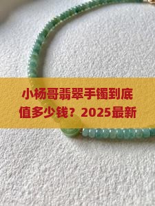 小杨哥翡翠手镯值多少钱
