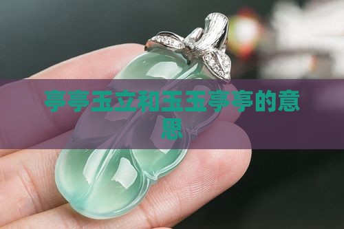 亭亭玉立和玉玉亭亭的意思