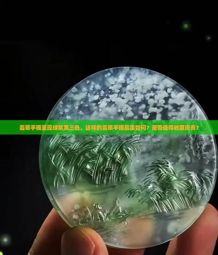 翡翠手镯呈现绿紫黑三色，这样的翡翠手镯品质如何？是否值得收藏投资？
