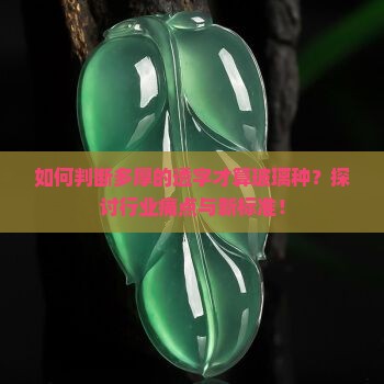 如何判断多厚的透字才算玻璃种？探讨行业痛点与新标准！