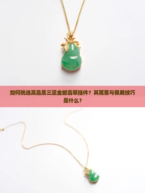如何挑选高品质三足金蟾翡翠挂件？其寓意与佩戴技巧是什么？