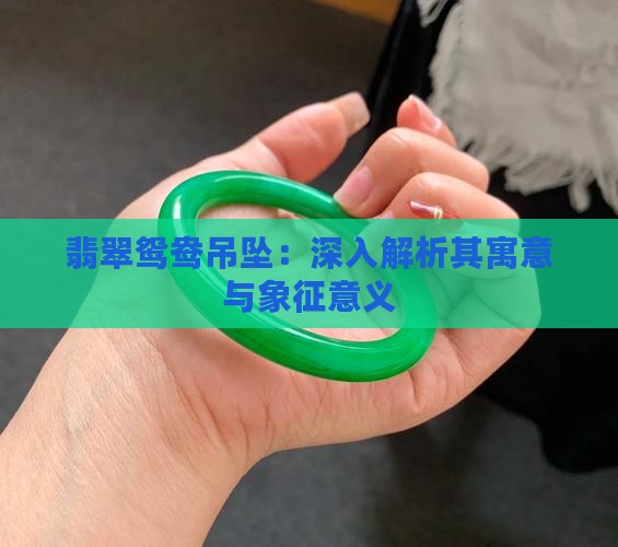 翡翠鸳鸯吊坠：深入解析其寓意与象征意义