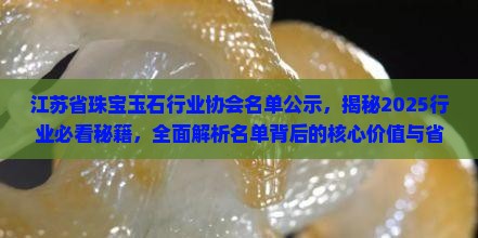 江苏省珠宝玉石行业协会名单公示