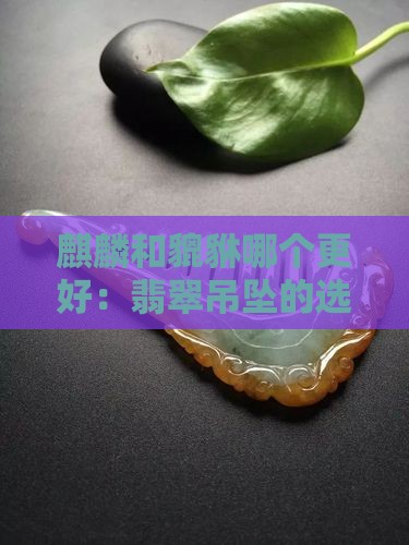 翡翠吊坠貔貅和麒麟哪个好