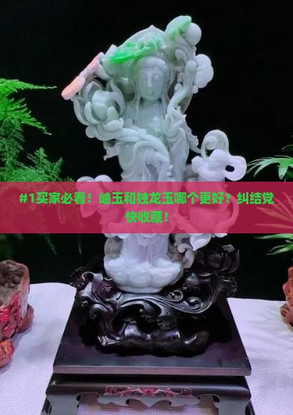 岫玉和独龙玉哪个好