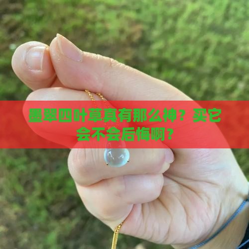 墨翠四叶草好吗值得买吗