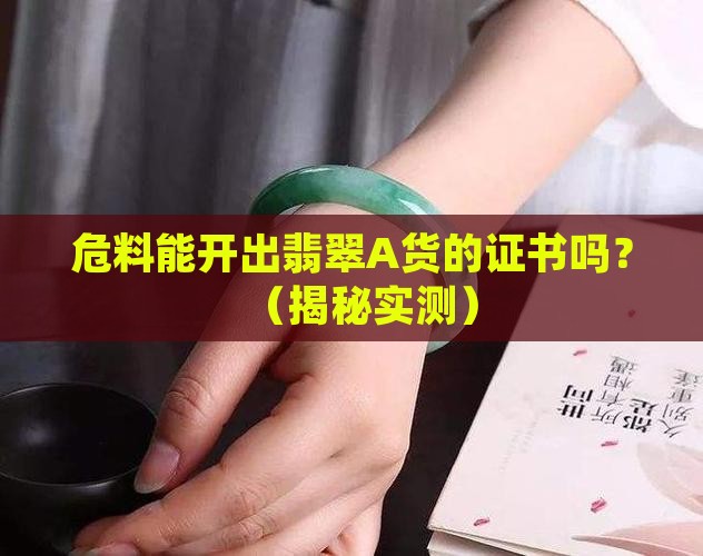 危料能开出翡翠A货的证书吗