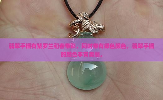 翡翠手镯有紫罗兰和绿