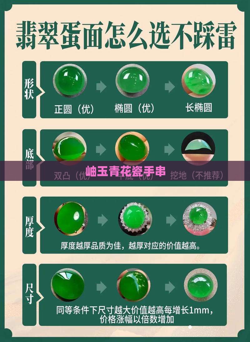 岫玉青花瓷手串