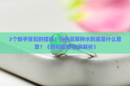 白色翡翠种水是什么意思