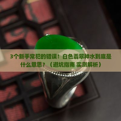 白色翡翠种水是什么意思