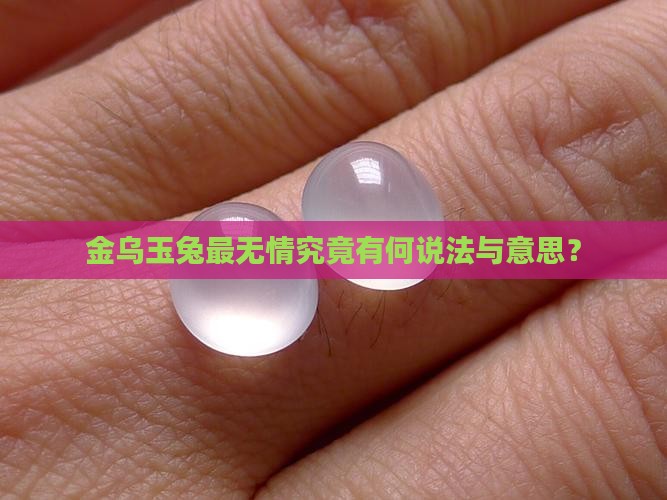 金乌玉兔最无情究竟有何说法与意思？